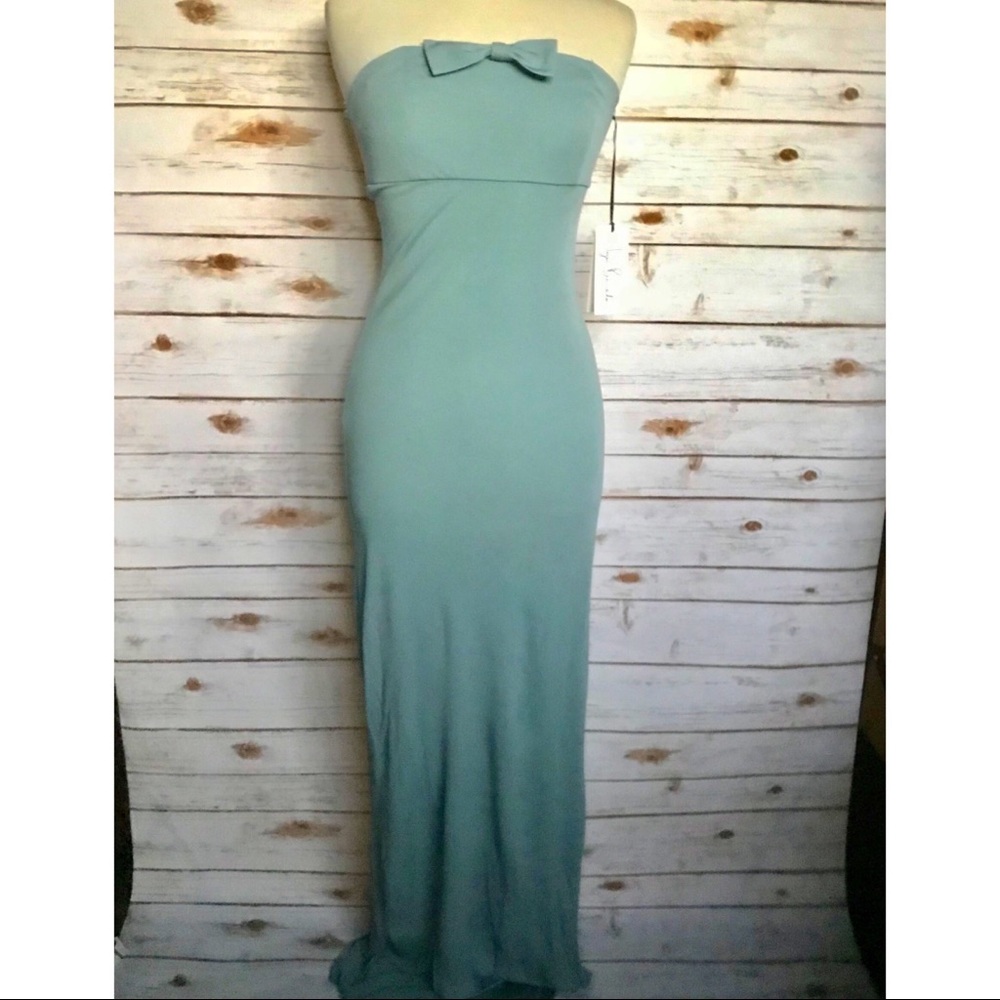 🆕 JAYSON BRUNSDON black Tie Blue Gown Maxi Dress